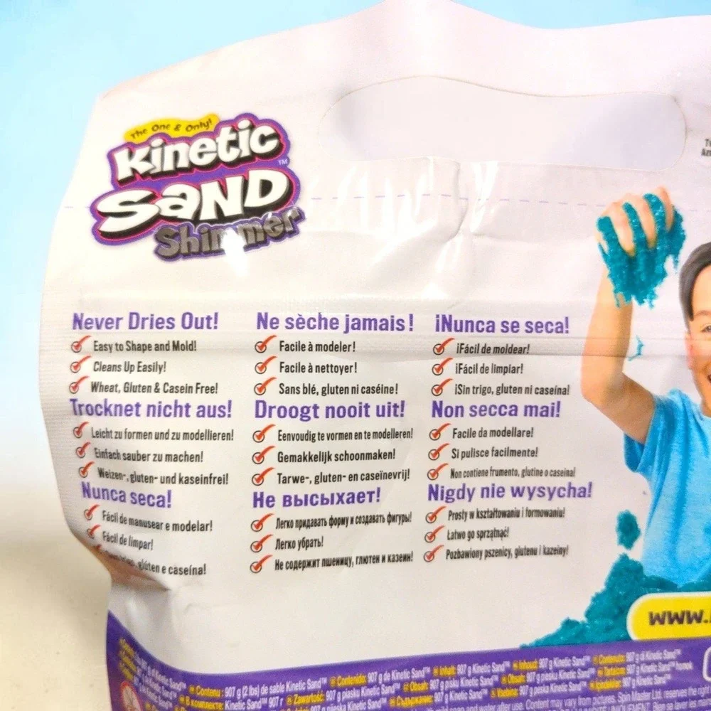 Kinetic Sand Shimmer Twinkly Teal 2lb Bag Spin Master Sensory Play Toy NEW